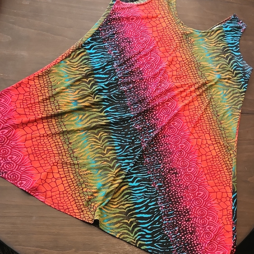 Jostar Vibrant Coloured  Sleeveless Mini Dress Sz XL